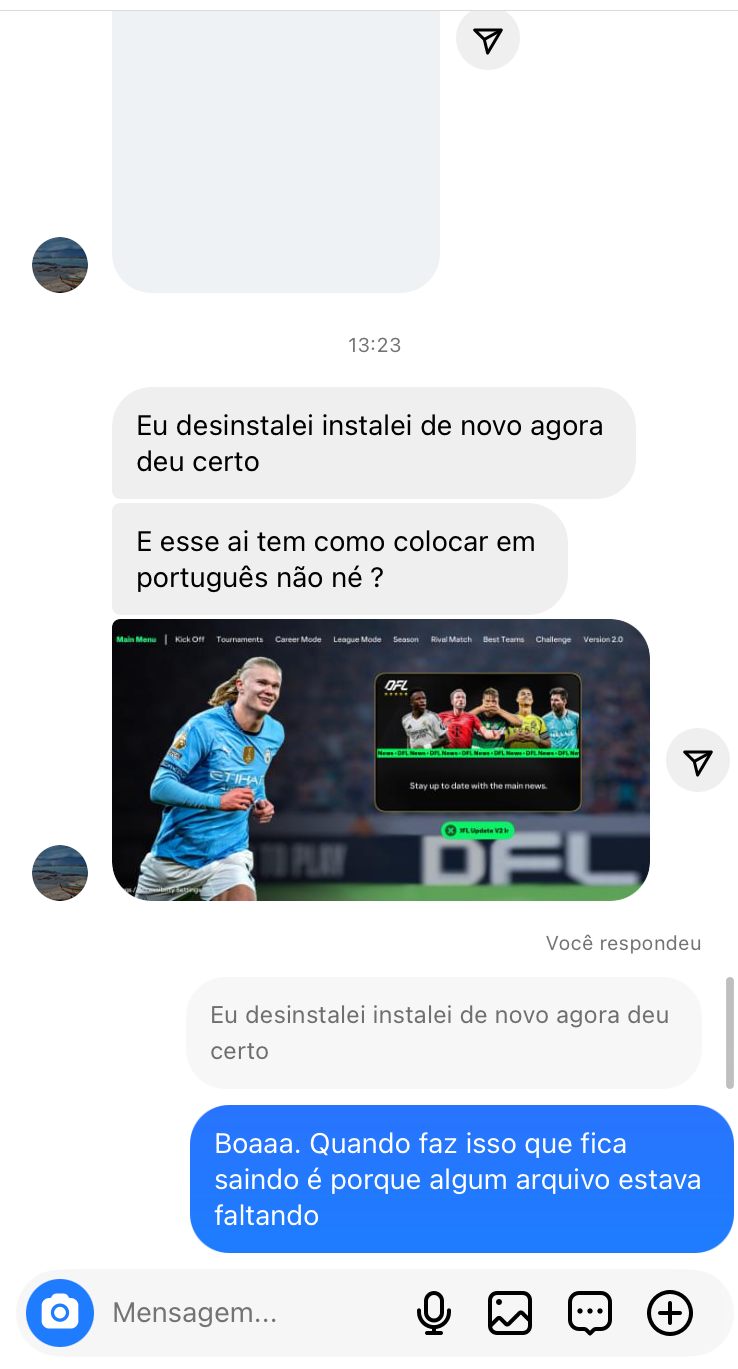 Gameplay do jogo DFL 2026